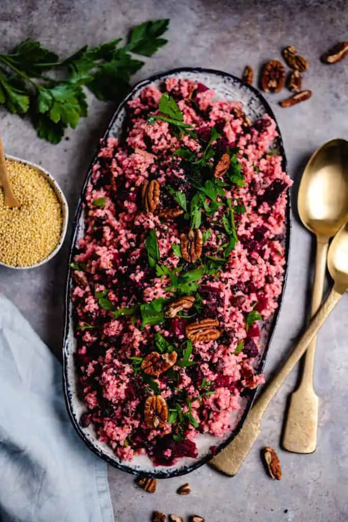 vegan beet millet salad recipe