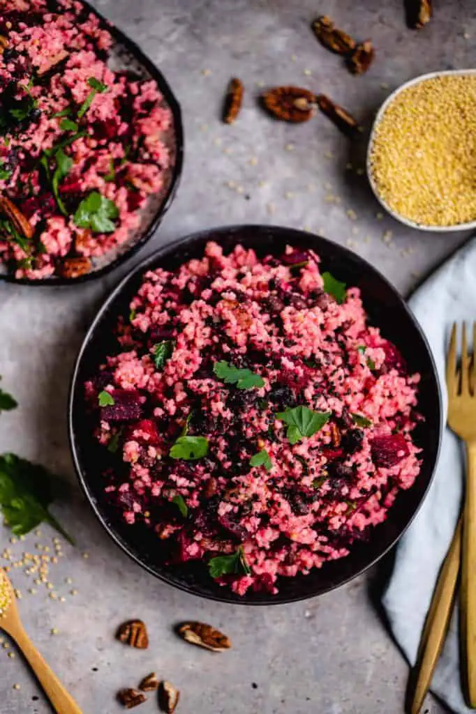 vegan beet millet salad recipe