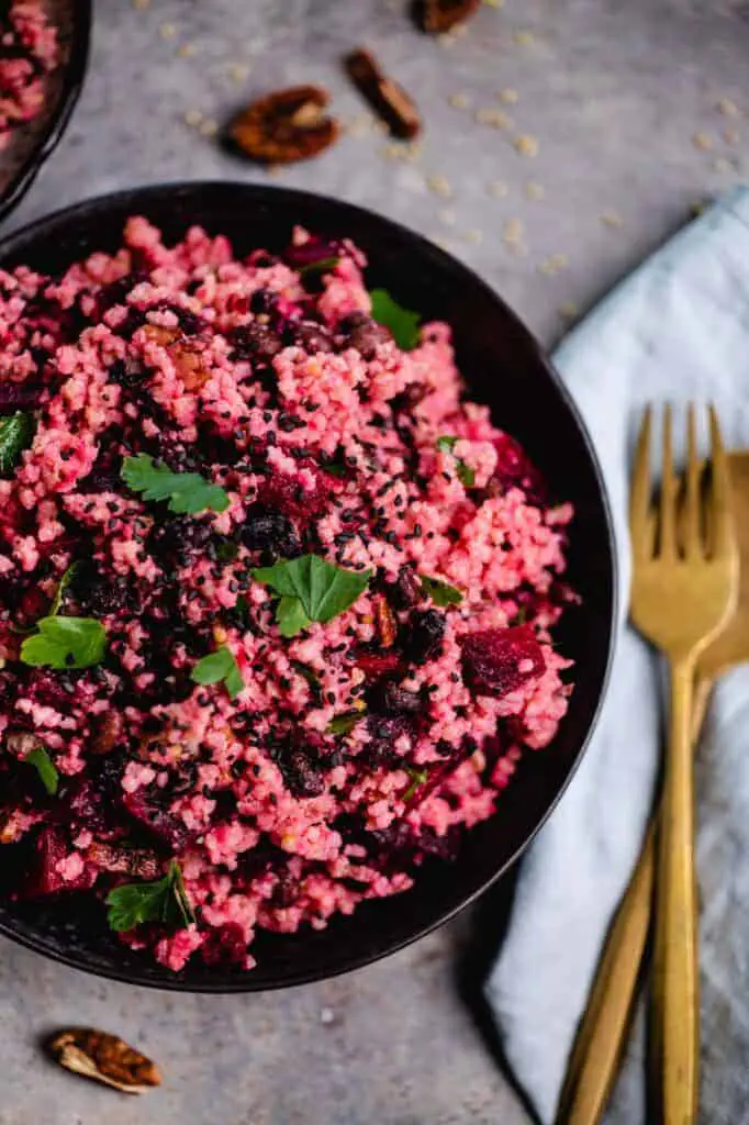 vegan beet millet salad recipe