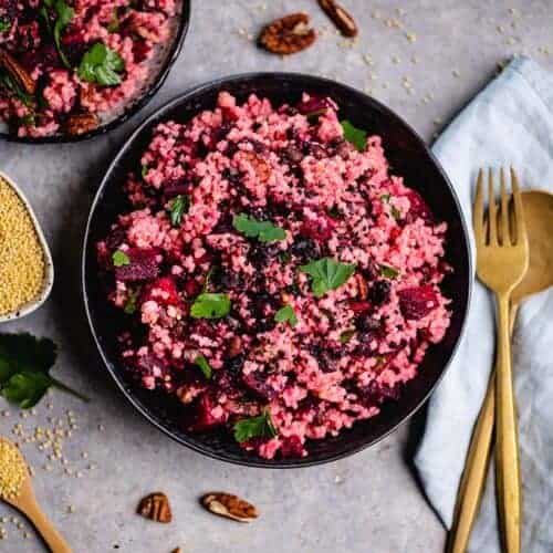 vegan beet millet salad recipe