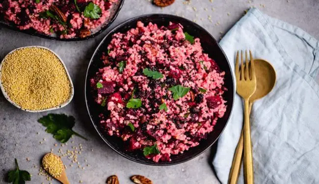 vegan beet millet salad recipe