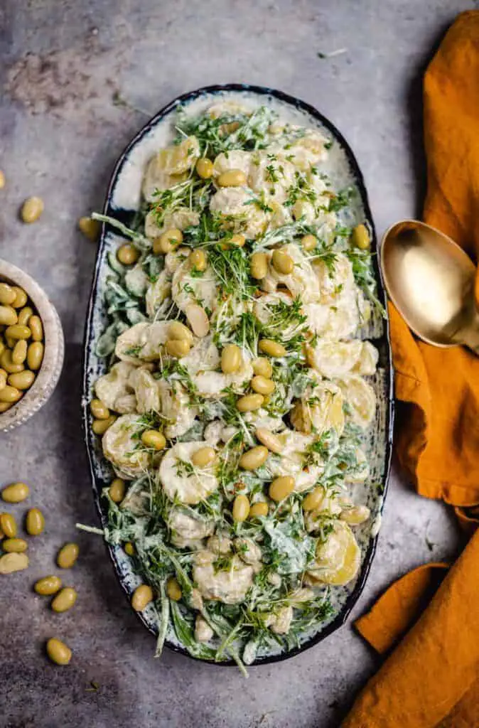 Potato salad with arugula and edamame (vegan &amp; gluten-free) recipe