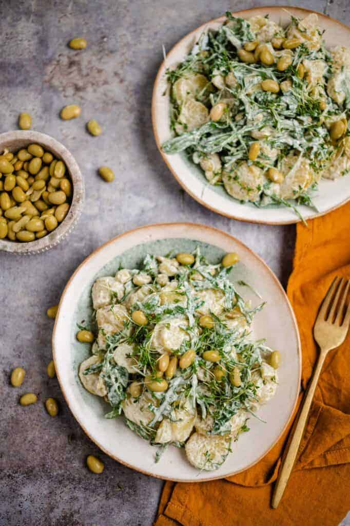 Potato salad with arugula and edamame (vegan & gluten-free) recipe