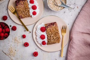 Vegane Himbeer Streusel Schnitten