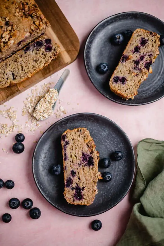 Vegan banana blueberry bread (gluten-free, oil-free)