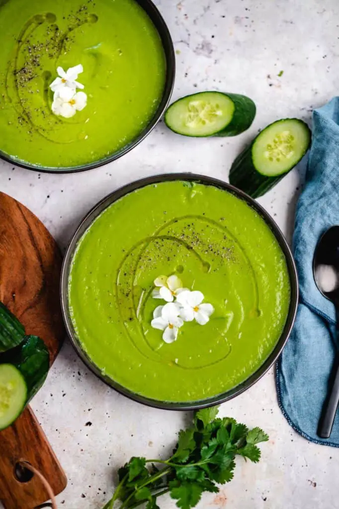 vegan cucumber gazpacho soup