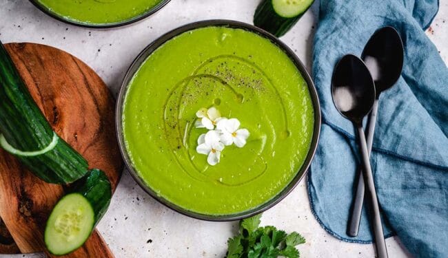 vegan cucumber gazpacho soup