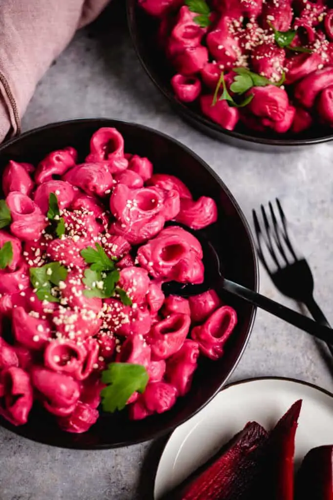 Beet pasta (vegan) recipe