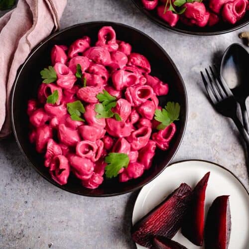 Beet pasta (vegan) recipe