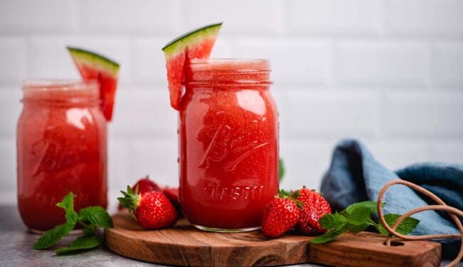 Vegan strawberry melon lemonade (gf, öf) recipe