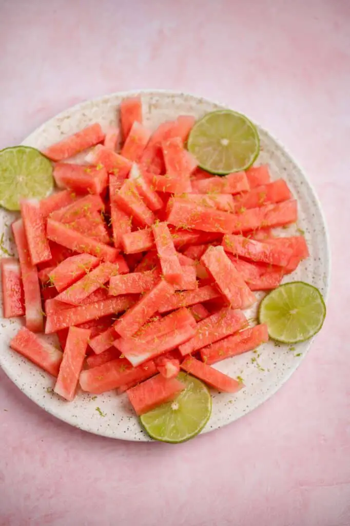 Vegan watermelon fries