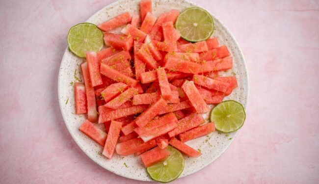 Vegan watermelon fries