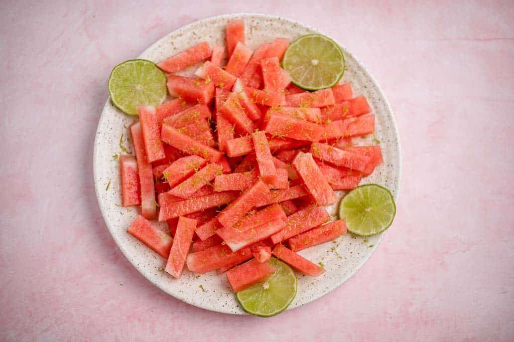 Vegan watermelon fries