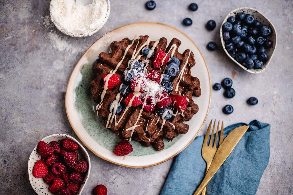 Chocolate coconut waffles (gluten free)
