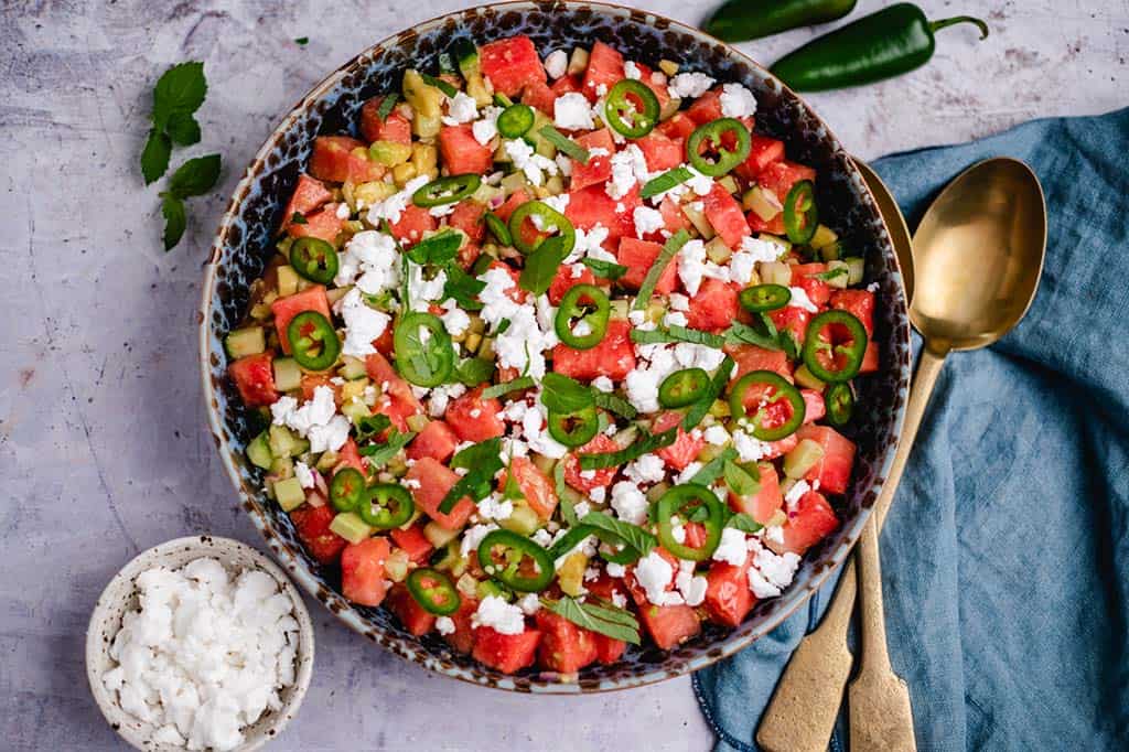 Watermelon salad (vegan & gluten free) recipe