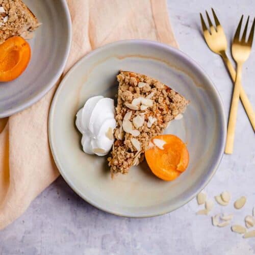 Vegan apricot crumble cake (gluten free)