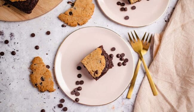 Vegan and gluten free cookie brownies