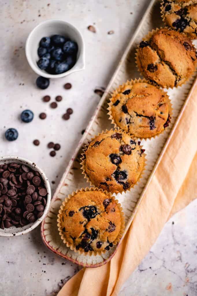 Chocolate blueberry muffins (vegan & gluten free) recipe