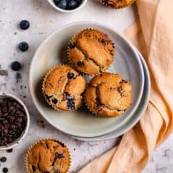 Chocolate blueberry muffins (vegan & gluten free) recipe