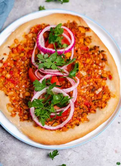 Vegane Lahmacun (Türkische Pizza)